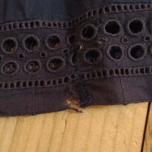 J Crew Navy Eyelet Sleeveless Dress Size 6 - Picture 6 of 10